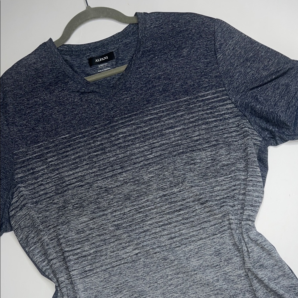 Giorgio Armani Men's Navy and Light Gray Tee